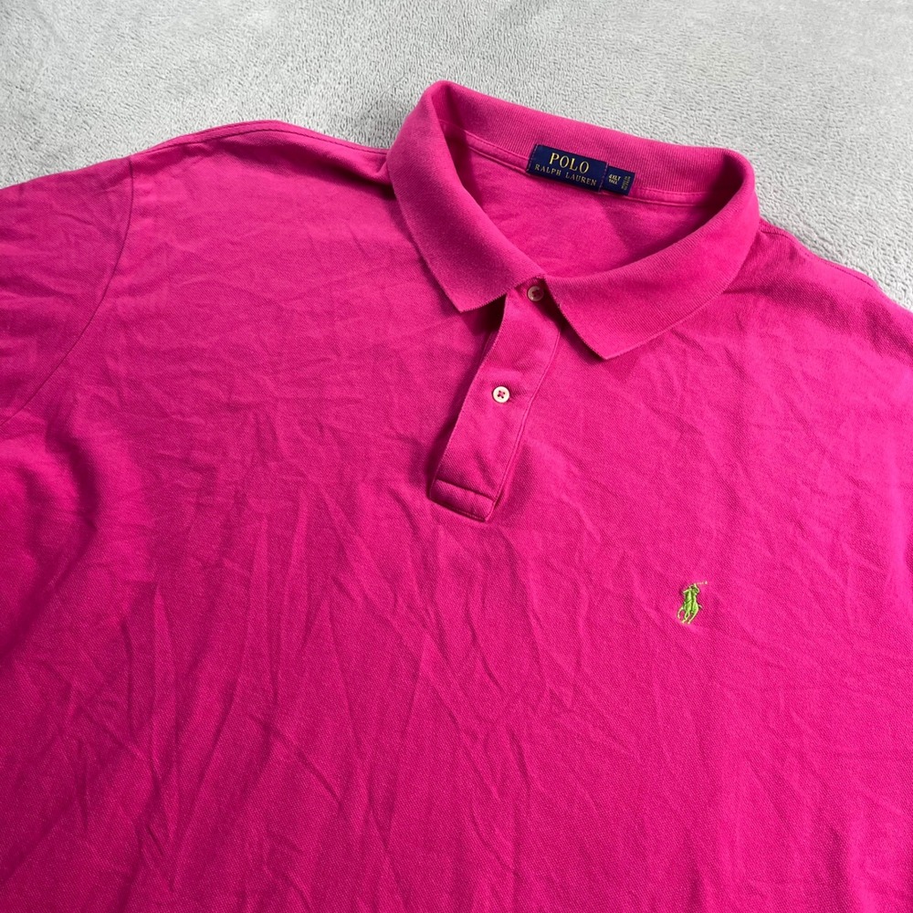 Polo Ralph Lauren Mens 4XLT Pink Short Sleeve Cotton Pique Polo Shirt Tall Big